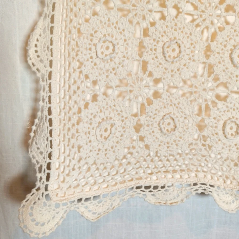 Crochet Rosette Cotton Standard Pillow Sham Keeco